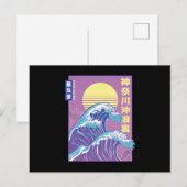 Big Wave Vaporwave Briefkaart (Voorkant / Achterkant)