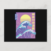 Big Wave Vaporwave Briefkaart (Voorkant)