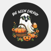 Big Ween Energy Funny Ghost Drink Pumpkin Spice La Ronde Sticker (Voorkant)