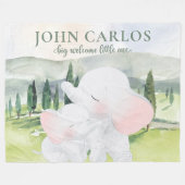 Big Welcome Little One Elephant Kinder Blanket Fleece Deken (Voorkant (Horizontaal))