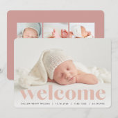 Big Welkom | Aankondiging van de foto ter geboorte (Voorkant / Achterkant)