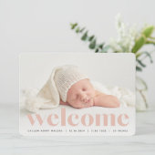 Big Welkom | Aankondiging van de foto ter geboorte (Staand voorkant)