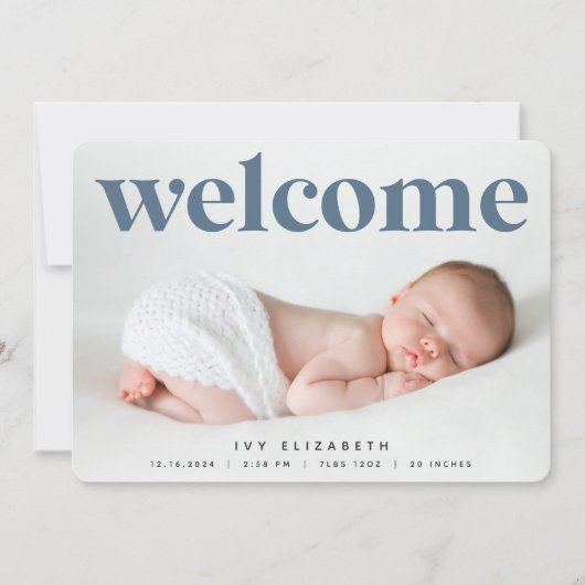 Big Welkom | Aankondiging van de foto ter geboorte (Voorkant)