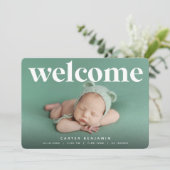 Big Welkom | Aankondiging van de foto ter geboorte (Staand voorkant)