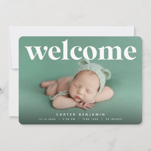 Big Welkom | Aankondiging van de foto ter geboorte (Voorkant)