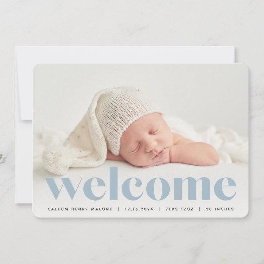 Big Welkom | Aankondiging van de foto ter geboorte (Voorkant)