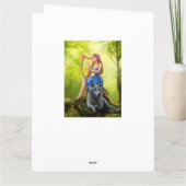 Big Wenskaart Fantasy girl fee en wolf Kaart (Achterkant)