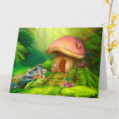 BIG Wenskaart Fantasy paddenstoel Kaart (Gele Bloem)