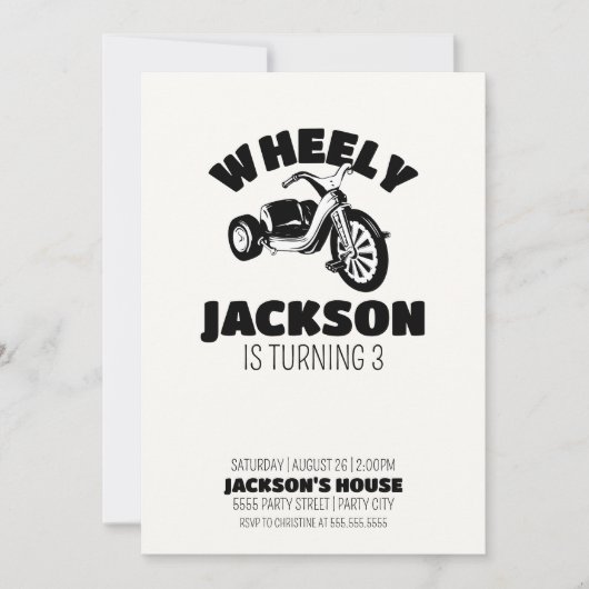 Big Wheel Boy Birthday Invitation-Wheely Big Deal Kaart (Voorkant)