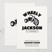 Big Wheel Boy Birthday Invitation-Wheely Big Deal Kaart (Voorkant / Achterkant)