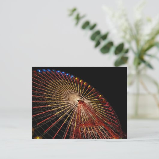 Big Wheel Funfair Night. Briefkaart (Staand voorkant)