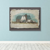 Big White Amish Barn Canvas Afdruk (Insitu (Houten vloer))