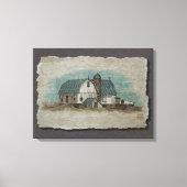 Big White Amish Barn Canvas Afdruk (Voorkant)