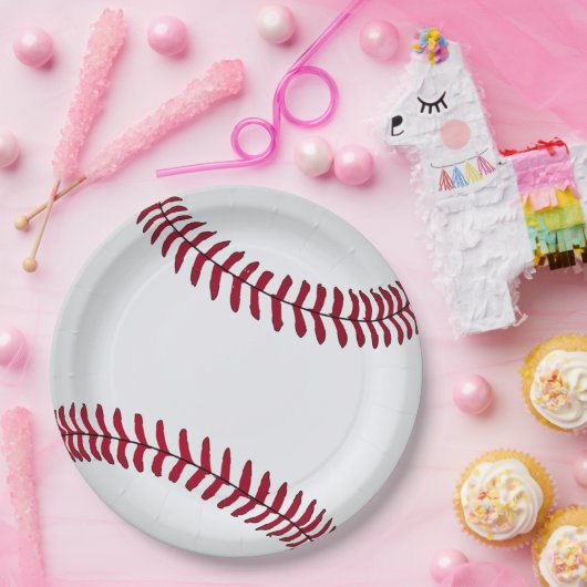 Big White Baseball Papieren Bordje (Feest)