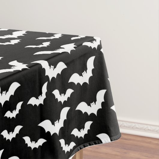 Big White Bats Halloween Tablecloth Tafelkleed (Voorbeeld)