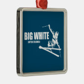 Big White British Columbia Skier Metalen Ornament (Rechts)