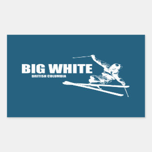 Big White British Columbia Skier Rechthoekige Sticker