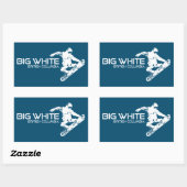 Big White British Columbia Snowboarder Rechthoekige Sticker (Vel)
