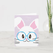 Big White Bunny Face Happy Easter Kaart (Voorkant)