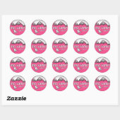 Big White Canada roze thema snowboarder stickers (Vel)