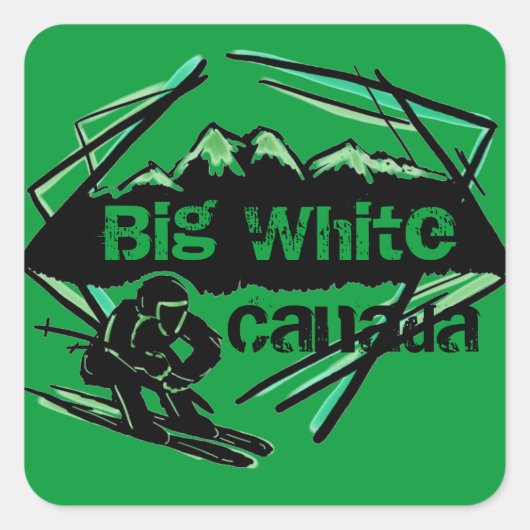 Big White Canada ski-stickers Vierkante Sticker (Voorkant)