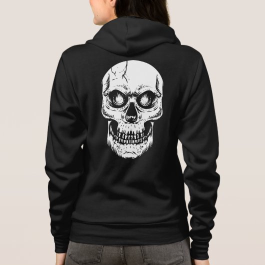 Big White Cool Skull Women's full-Zip Hoodie Shirt (Achterkant)