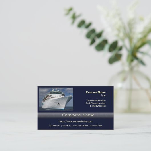 Big White Cruise Ship Visitekaartje (Staand voorkant)