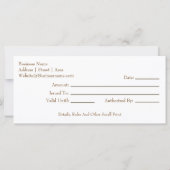 Big White Daisy over gele cadeaubon (Achterkant)