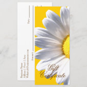Big White Daisy over gele cadeaubon (Voorkant / Achterkant)