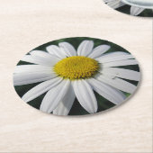 Big White Daisy Ronde Kartonnen Onderzetter (Gebogen)