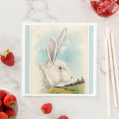  Big White Easter Rabbit Light Blue Servet (Insitu)