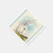 Big White Easter Rabbit Light Blue Servetten (Hoek)