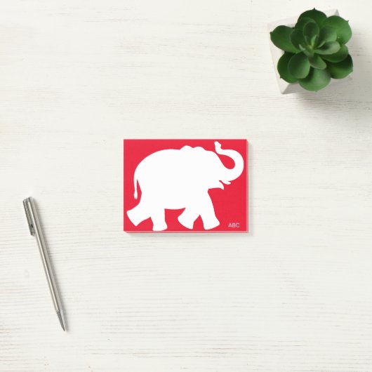 Big White Elephant Silhouette op Red Post-it® Notes (Kantoor)