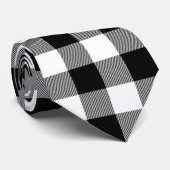 Big White en Black Buffalo Check Stropdas (Opgerold)