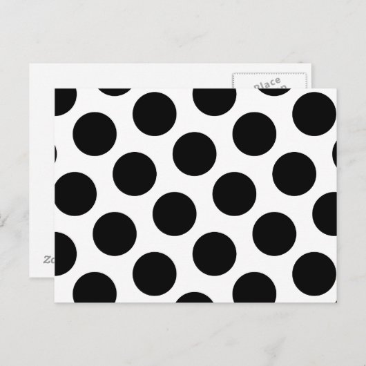 Big White en Black Polka Dots Briefkaart (Voorkant / Achterkant)