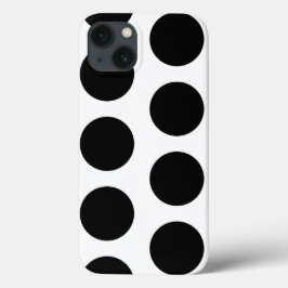 Big White en Black Polka Dots iPhone 13 Hoesje