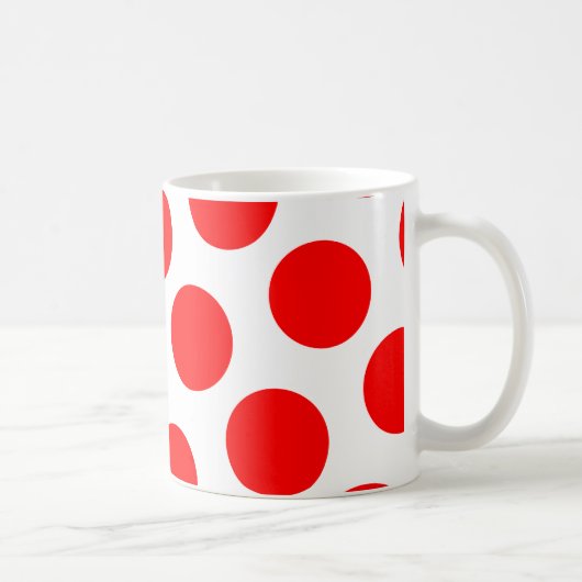 Big White en Red Polka Dots Koffiemok (Rechts)