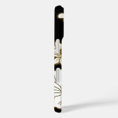 Big White Flowers op Black met Khaki Trim Case-Mate iPhone Case (Achterkant / Rechts)