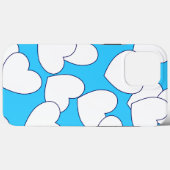 Big White Hearts over prachtig blauw Case-Mate iPhone Case (Achterkant (horizontaal))