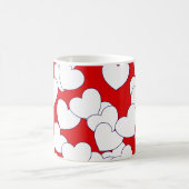 Big White Love Heart op Red Koffiemok (Center)