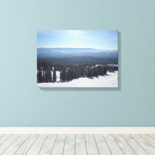 Big White Mountain Canvas Afdruk (Insitu (Houten vloer))