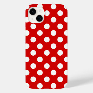 Big White Polka Dots on Beauful Red Case-Mate iPhone 14 Plus Hoesje