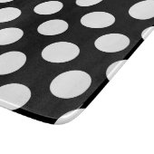 Big White Polka Dots on Black Snijplank (Hoek)