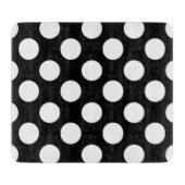 Big White Polka Dots on Black Snijplank (Voorkant)