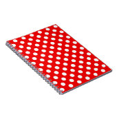 Big White Polka Dots on Flashy Red Notitieboek (Rechterzijde)