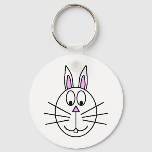 Big White Rabbit cartoon tekening Sleutelhanger
