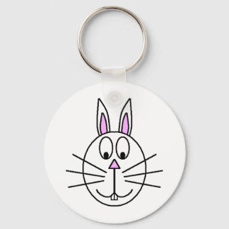 Big White Rabbit cartoon tekening Sleutelhanger