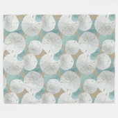 Big White Sand Dollars Pattern Beige Fleece Deken (Voorkant (Horizontaal))