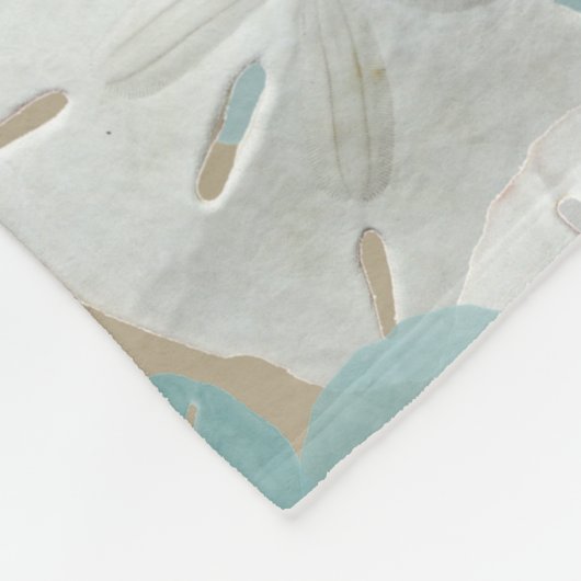 Big White Sand Dollars Pattern Beige Fleece Deken (Hoek)