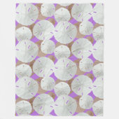 Big White Sand Dollars Pattern Lavender Fleece Deken (Voorkant)